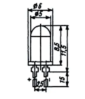 АЛ336Д диод светоизлучающий фото 3