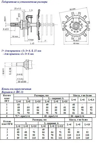 ПГК-3П3Н-А переключатель галетный фото 3