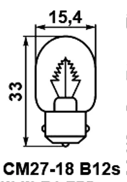 СМ 27-18 b12s лампа накаливания фото 3 СМ 27-18 b12s лампа накаливания фото 3