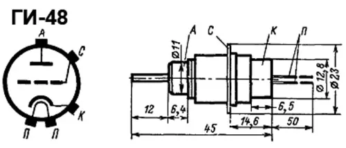 ГИ-48 импульсный генераторный триод с резьбой фото 2