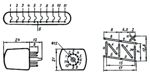 ИВ-20 люминесцентный вакуумный индикатор фото 3